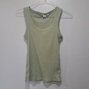 Gap Womens Ribbed Scoop Neck Tank Top Sage Green Size S Small Casual Layering